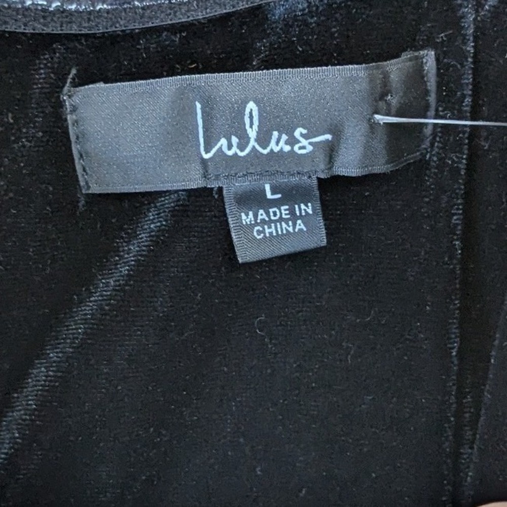Lulus Maxi Dress Womens Large My Dream Come True Black Velvet Plunge Evening - Picture 3 of 8